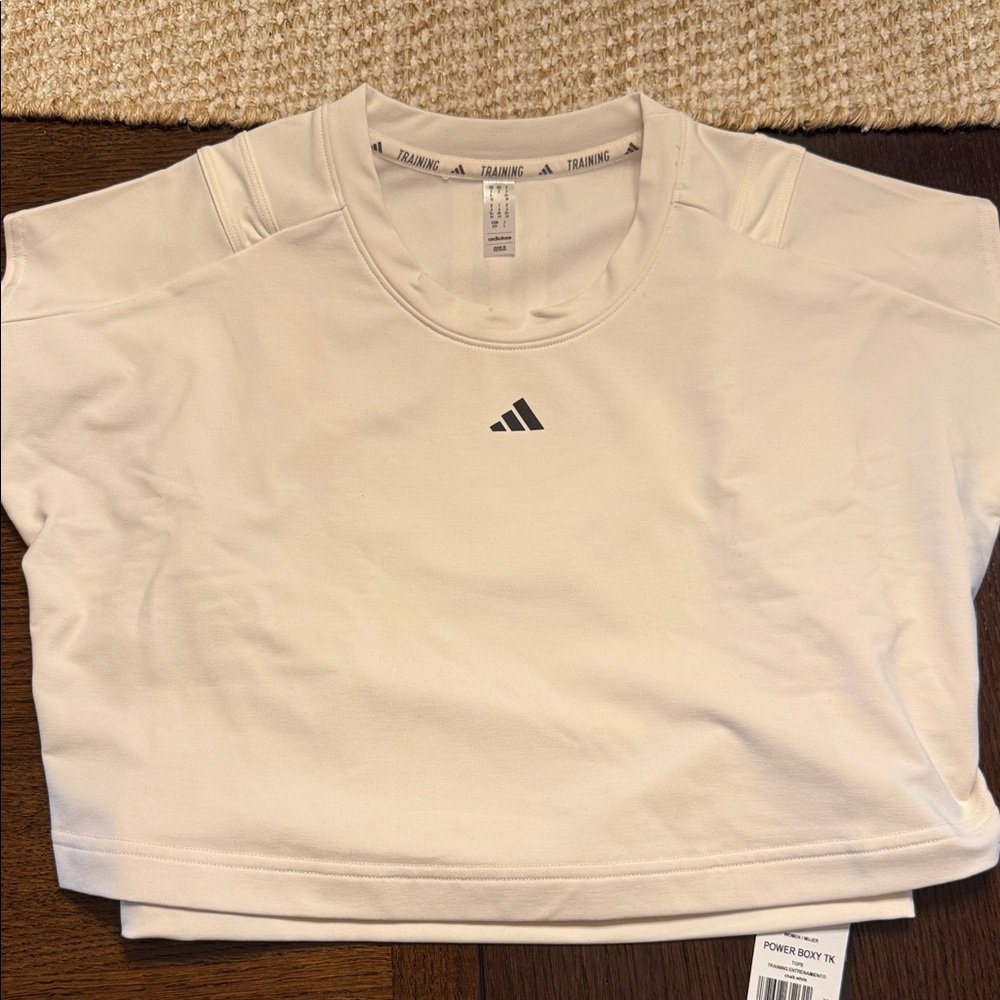 Adidas Off-White Cropped Tee
